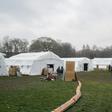 Volunteers from the International Christian relief organization Samaritan’s Purse set up an Emergency Field Hospital for patients suffering from the coronavirus in Central Park on March 30, 2020 in New York