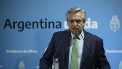 President Alberto Fernandez of Argentina, which faces defaulting on its debts