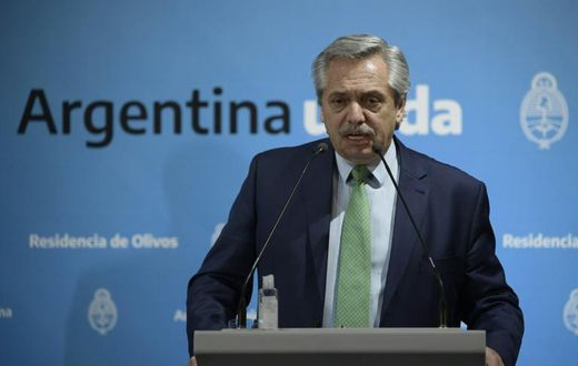 President Alberto Fernandez of Argentina, which faces defaulting on its debts