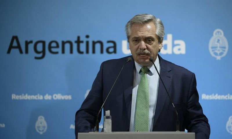 President Alberto Fernandez of Argentina, which faces defaulting on its debts