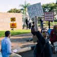 Protesters outside the US Embassy in Nairobi on June 2, 2020