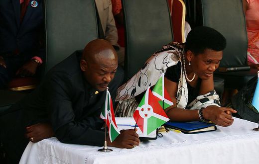 Burundi's President Pierre Nkurunziza with his wife Denise during a past function. Mrs Nkurunziza has tested positive for Coronavirus