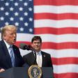 US President Donald Trump, with Defense Secretary Mark Esper