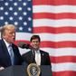 US President Donald Trump, with Defense Secretary Mark Esper