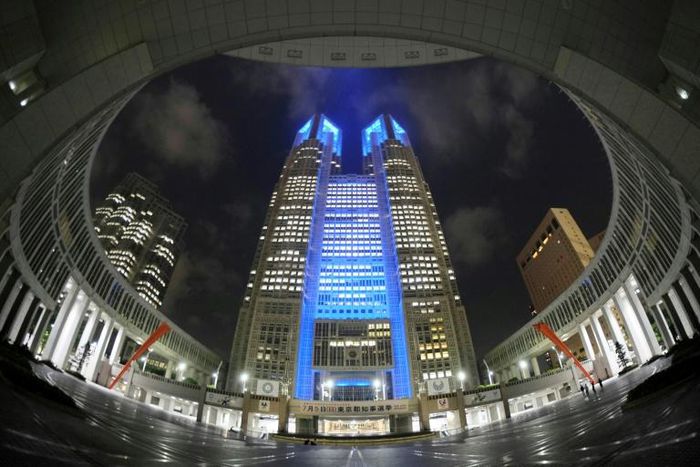 Koike will continue running Tokyo from the imposing metropolitan building