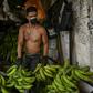 A man works at a market in Medellin, Colombia, on March 19, 2020