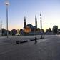 Istanbul's Taksim Square is deserted on April 12, 2020, during a two-day curfew to prevent the spread of COVID-19 -- Turkey's parliament approved a law that allows tens of thousands of prisoners to be freed as another safety measure