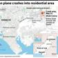 Close-up map of Karachi in Pakistan locating the crash area of a plane carrying around 100 people on Friday.