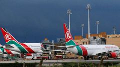 A Kenya Airways plane at JKIA.