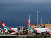 A Kenya Airways plane at JKIA.