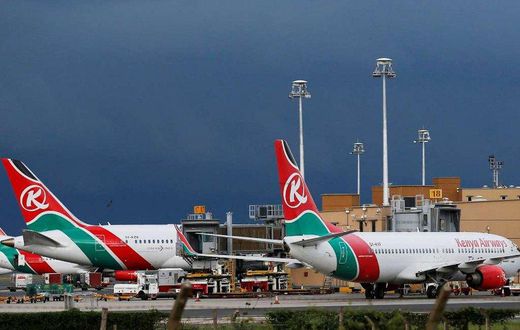 A Kenya Airways plane at JKIA.