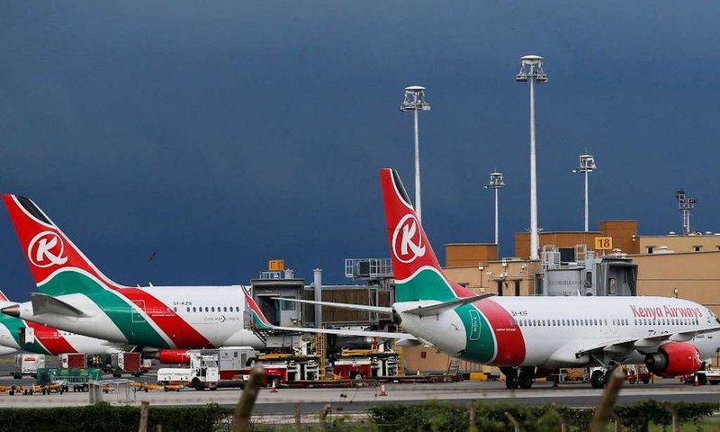 A Kenya Airways plane at JKIA.