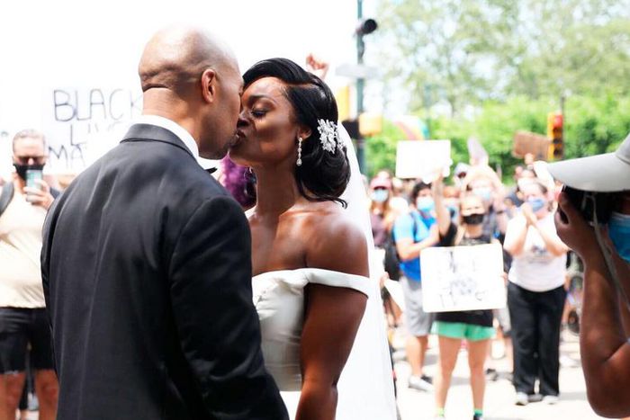 Couple Celebrates Wedding Amid Philly Protests