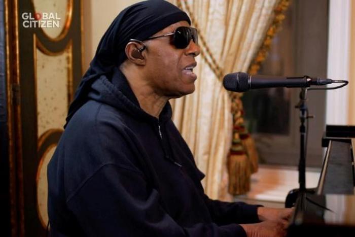 Stevie Wonder performs during "One World: Together At Home" presented by Global Citizen, a special event celebrating health care workers battling coronavirus