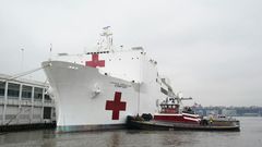 The US navy hospital ship Comfort arrived in New York to boost overwhelmed medical facilities
