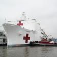 The US navy hospital ship Comfort arrived in New York to boost overwhelmed medical facilities