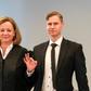 Norwegian Philip Manshaus (right), with his lawyer (left) pleaded not guilty to opening fire at a mosque near Oslo last year