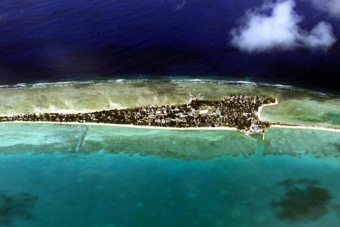 The Pacific island nation of Kiribati is a collection of 33 far-flung atolls and reefs scattered over an area the size of the continental United States
