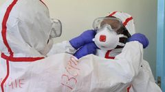 File image of medics at Mbagathi Hospital isolation facility