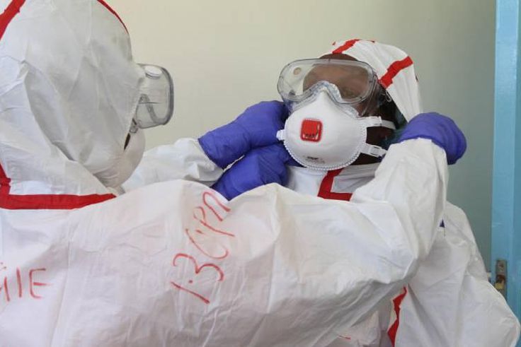 File image of medics at Mbagathi Hospital isolation facility