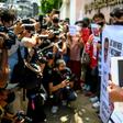 A couple of dozen protesters picketed the Cambodian embassy in Bangkok to demand an investigation into the disappearance of activist Wanchalearm Satsaksit