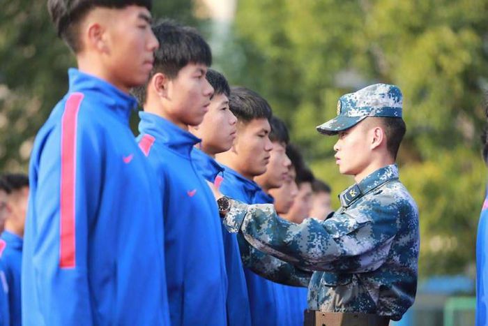 Shanghai Shenhua were among the Chinese clubs that put their football teams through military drills