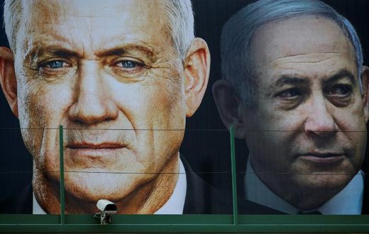 Benny Gantz (left) backed an emergency unity government -- a call previously made by his rival, Prime Minister Benjamin Netanyahu (right)