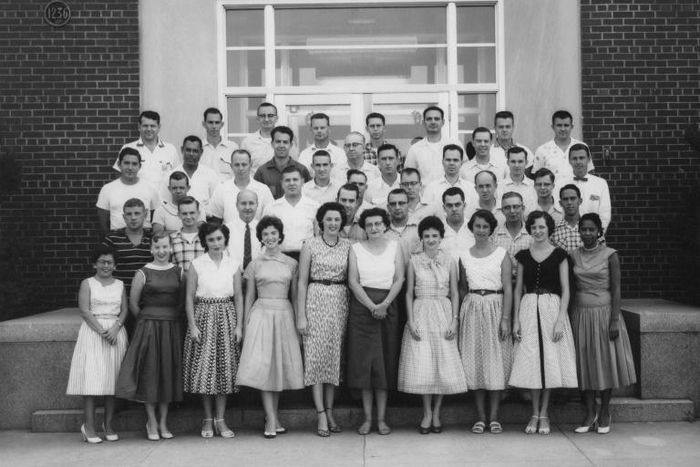 NASA has renamed its Washington headquarters for trailblazing black mathematician and engineer Mary Jackson (first row, far right) -- seen here in an undated photo from the US space agency