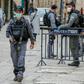 Israeli security forces, wearing protective masks as a precaution during the COVID-19 coronavirus pandemic, stand guard in Jerusalem's old city