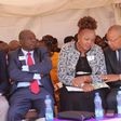File image of Rigathi Gachagua (second from left) flanked by MPs Moses Kuria (left)), Rahab Mukami and Gichuki Mugambi