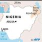 Map locating the state of Borno in Nigeria, where dozens of soldiers were killed when their convoy was attacked by jihadists