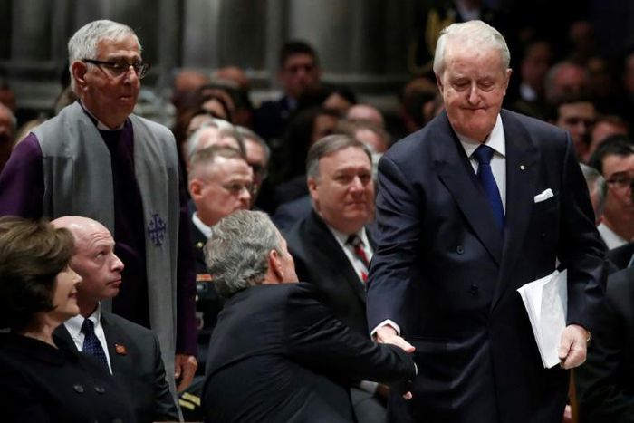 Former Canadian prime minister Brian Mulroney, seen here at George Bush's funeral in 2018, said his country needed to revise its ties with China