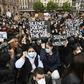 Several thousand youths dressed in black gathered in the eastern city of Strasbourg on Friday night to remember George Floyd