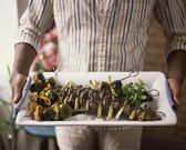 Grilled steak and fruit