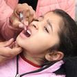 Health workers administer polio drops to a child in the Indian city of Amritsar in January 2020