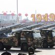 Military vehicles carry HHQ-9B surface-to-air missiles in an October 2019 parade in Beijing to mark the 70th anniversary of the founding of the People's Republic of China -- the US wants Beijing to join a trilateral arms control deal with Moscow