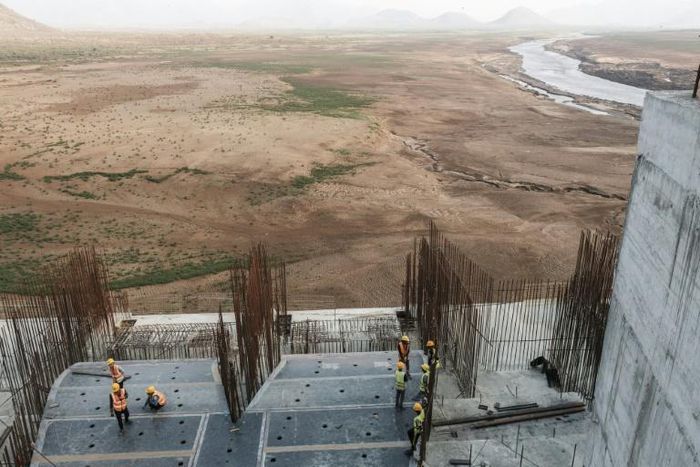 Sudan, Egypt and Ethiopia have been at odds after multiple rounds of talks over the years failed to produce a deal on the Grand Ethiopian Renaissance Dam, pictured in December 2019