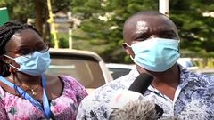 Calvin, a Kibra resident among journalists during the June 5, 2020 Covid-19 presser at Afya House