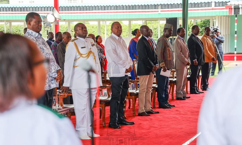 Uhuru, Raila and DP Ruto meet at State House for the National Day of Prayer Coronavirus pandemic