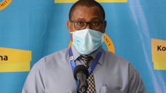 Acting Public Health Director Dr Francis Kuria during a recent Covid-19 daily briefing