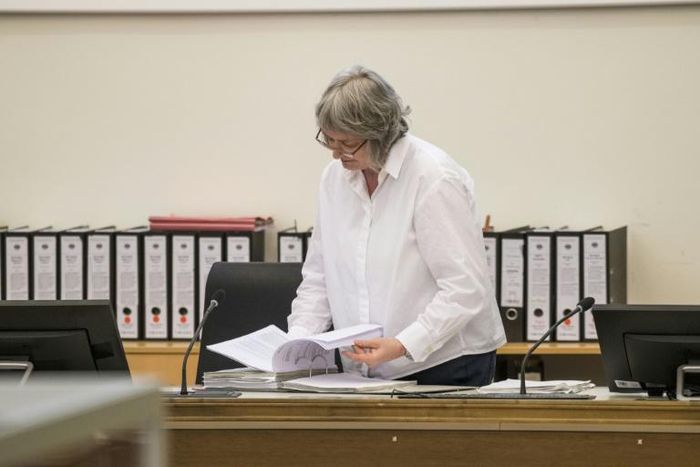 The plaintiffs alleging sexual abuse named nine senior Syrian government and air force intelligence officials; pictured June 4, 2020 is presiding judge Anne Kerber before a separate trial against two Syrian alleged former intelligence officers accused ...