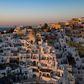 Sunset in the town of Oia on the island of Santorini as Greece prepares for the return of tourists