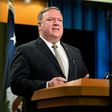 US Secretary of State Mike Pompeo defnds the administration's stance on Russia at a news conference
