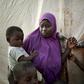 Displaced women are seen in a courtyard of Sevare where they found shelter after fleeing their village of Guerri in central Mali