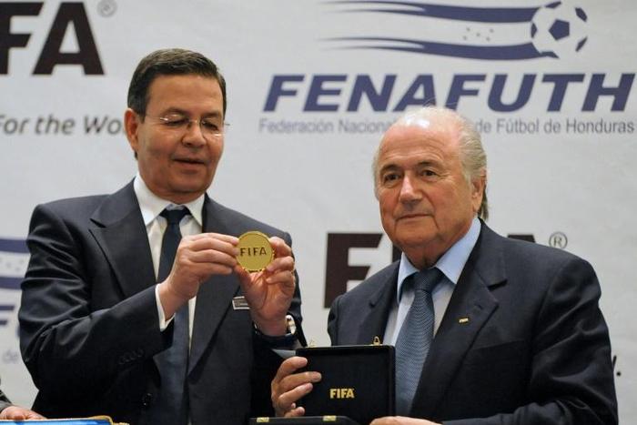 Rafael Callejas, shown here in 2011 with former FIFA president Sepp Blatter, pleaded guilty in FIFAgate
