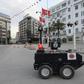 A Tunisian police robot patrols the streets of the capital Tunis to enforce a nationwide lockdown imposed by the authorities in their fight against coronavirus
