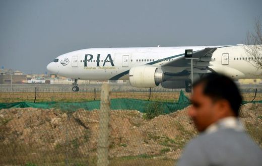 A file photo from 2016 shows a Pakistan International Airlines plane in Islamabad