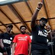 Timothy Mtambo (2nd-R) was the third protest activist arrested by police