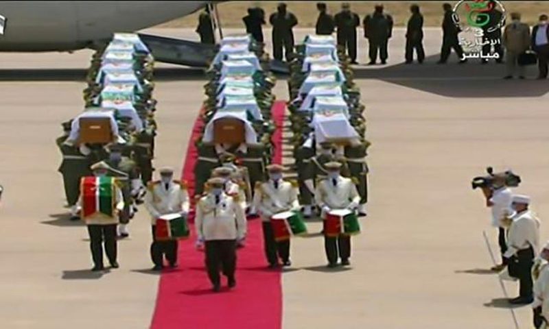 Algeria receives with full honours the skulls of 24 resistance fighters decapitated during French colonial rule that were held in storage in a Paris museum