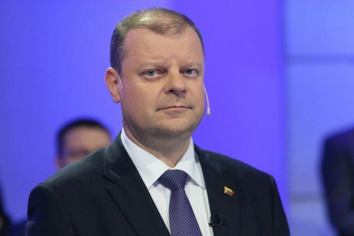 Lithuanian Prime Minister Saulius Skvernelis (pictured May 2019) said the country has decided to reinstate checks on its borders with Latvia and Poland, becoming the fifth nation to do so within the bloc's zone of free travel